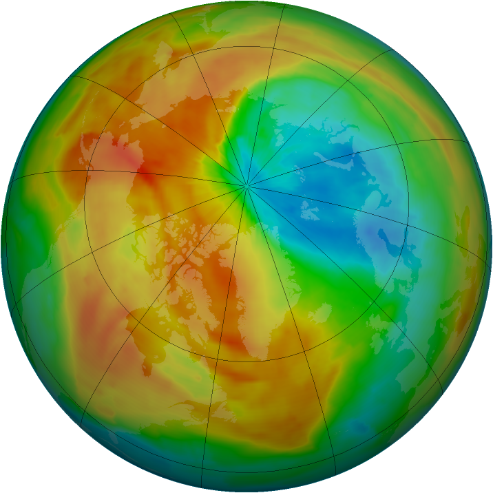 Arctic ozone map for 31 March 2011